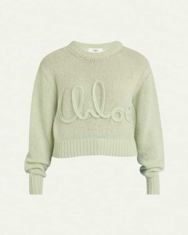 Logo Embroidered Alpaca Wool Sweater